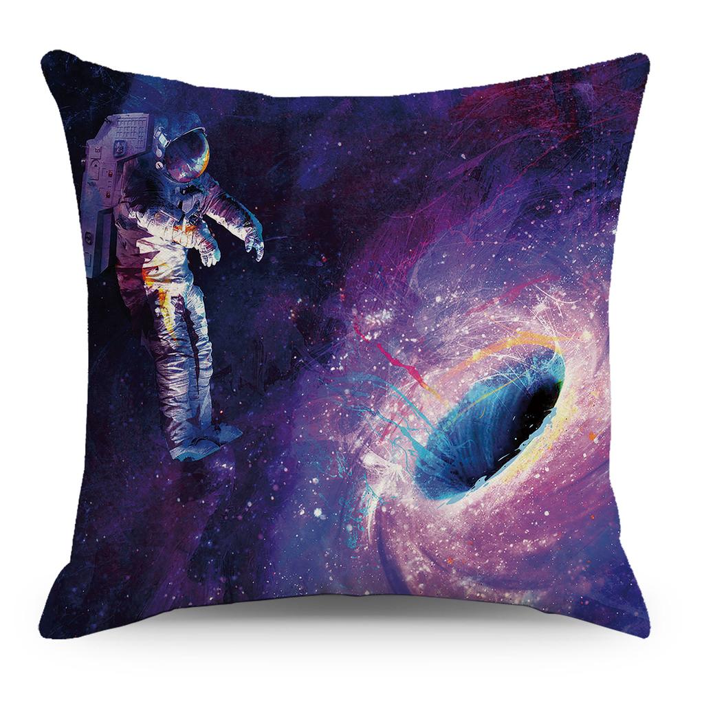 Wish Pillowcase Astronaut Planet Linen Pillow Cushion Cover