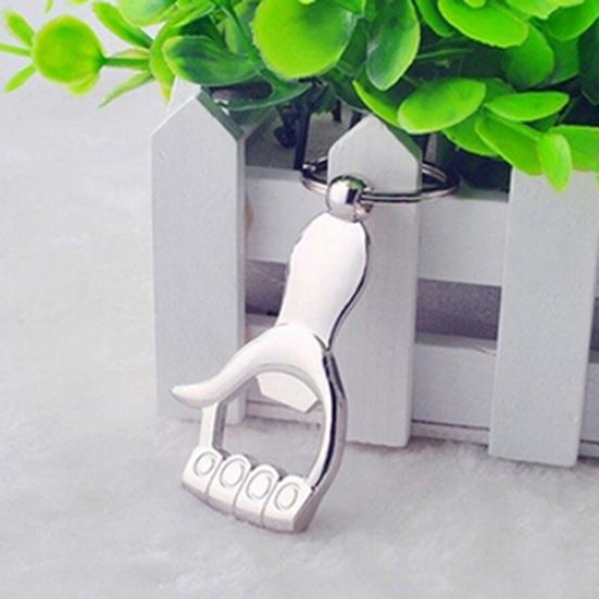 Silver Color Thumb Up Hand Keychain Key Ring Beer Bottle Opener Key Chain Gift