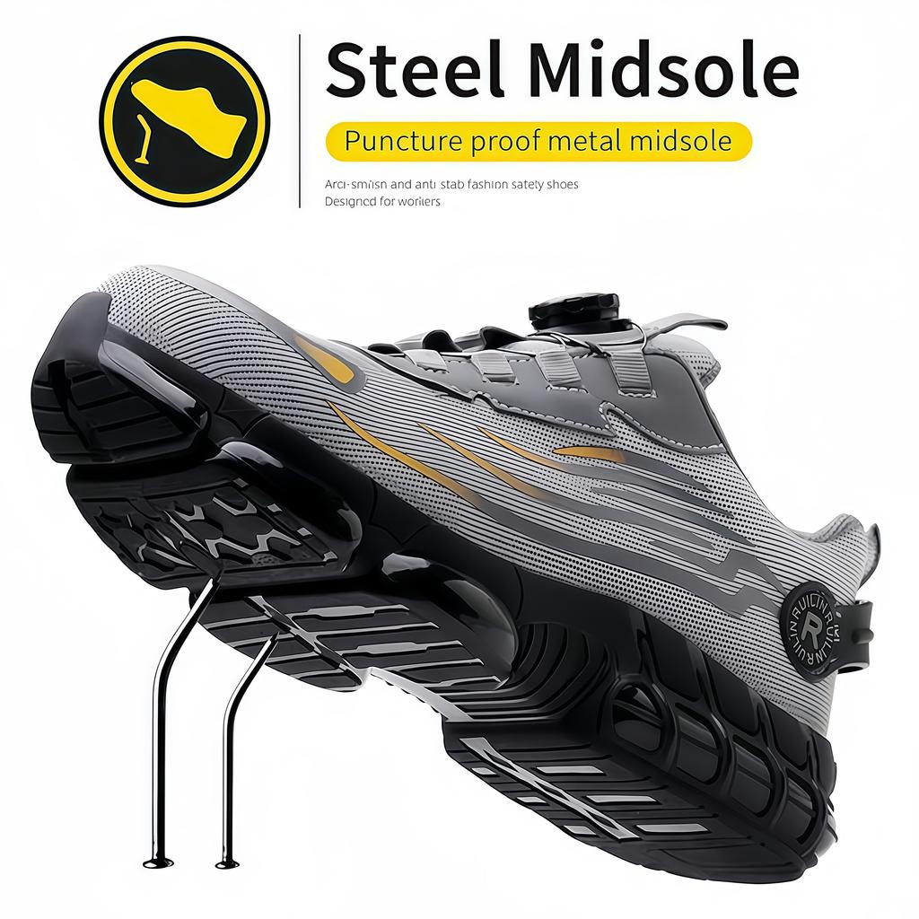 Otočné tlačítko Nové bezpečnostní boty Pánské boty s ocelovou špičkou Pracovní boty Módní Pánské Sportovní boty Bezpečnostní Ochranné boty Pánské Pracovní boty