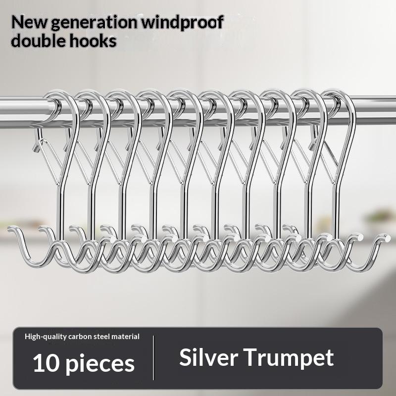 1/5/10Pcs Heavy Duty Double Utility Hooks with Buckle Multi-use Hangers for Clothes Towels Camping Home Use