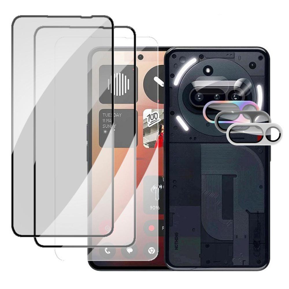 

For Nothing Phone (3a) Tempered Glass Screen Protector Set with Lens Films As Shown A