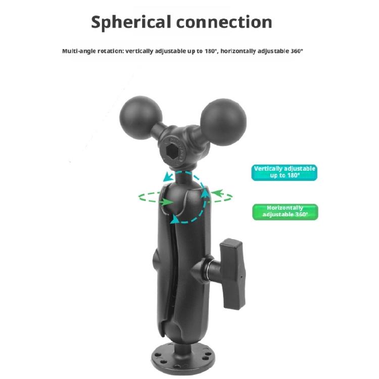 View-Adjusting 2-Ball Base Mount for Fish Finder and Navigation Use, 1.5 Inch 38Mm Round Base for Supported Hardware Arrangements in Vehicles
