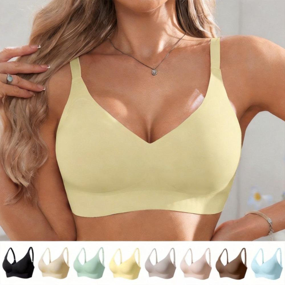 Damen Jelly-Streifen kabelloser BH, Komfort nahtlos Nacktes Gefühl Unsichtbare Dessous