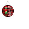 Grinch Wooden Wall Hanging Sign - Christmas Decoration