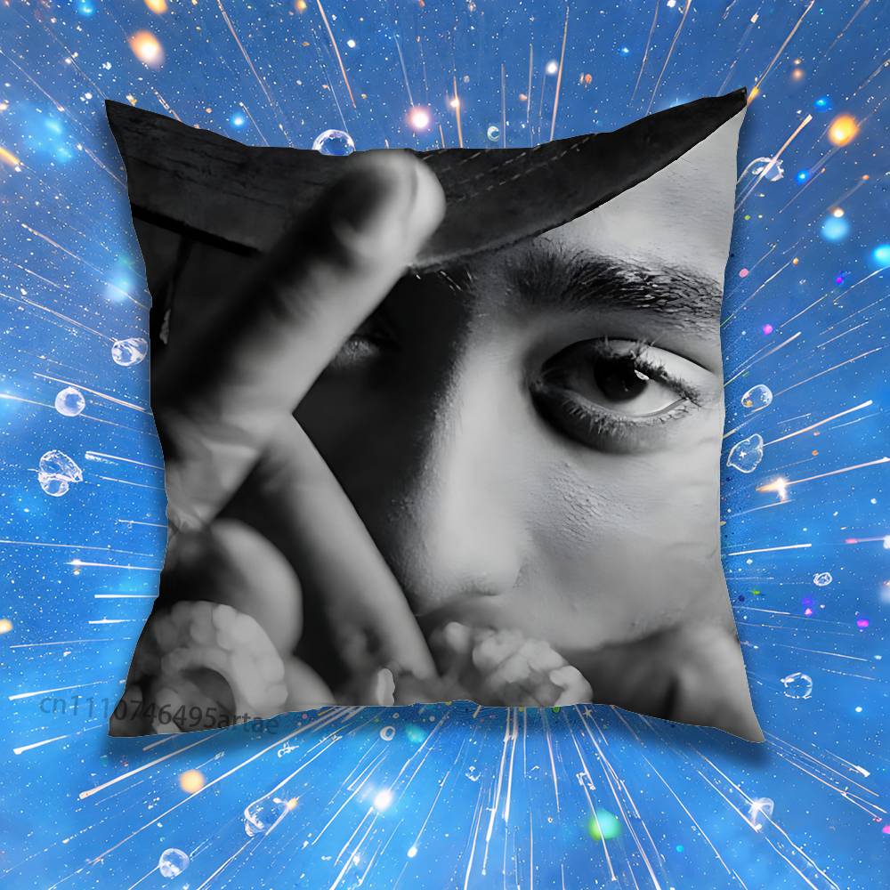 Rap Legend 2Pac Pillow Case Living Room Sofa Cushion Cover Suitable For Home Bedroom Room Decoration