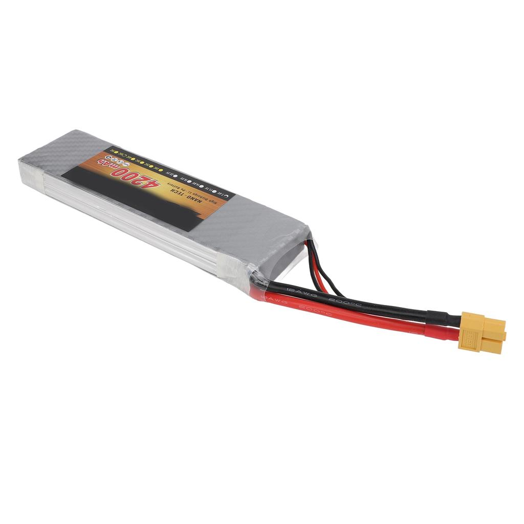 Batteria Lipo 7.4V 2S 4200mAh 55C Batteria al Litio con Spina XT60 per Auto RC Aereo Elicottero Drone