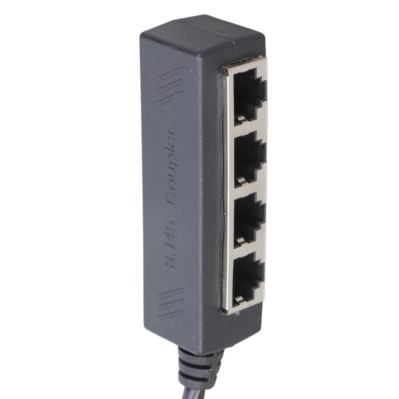 RJ45 Ethernet Splitter Cable Adapter, 1 to 4 Port Networking Extension Connector Fast Speed for Home and Offices