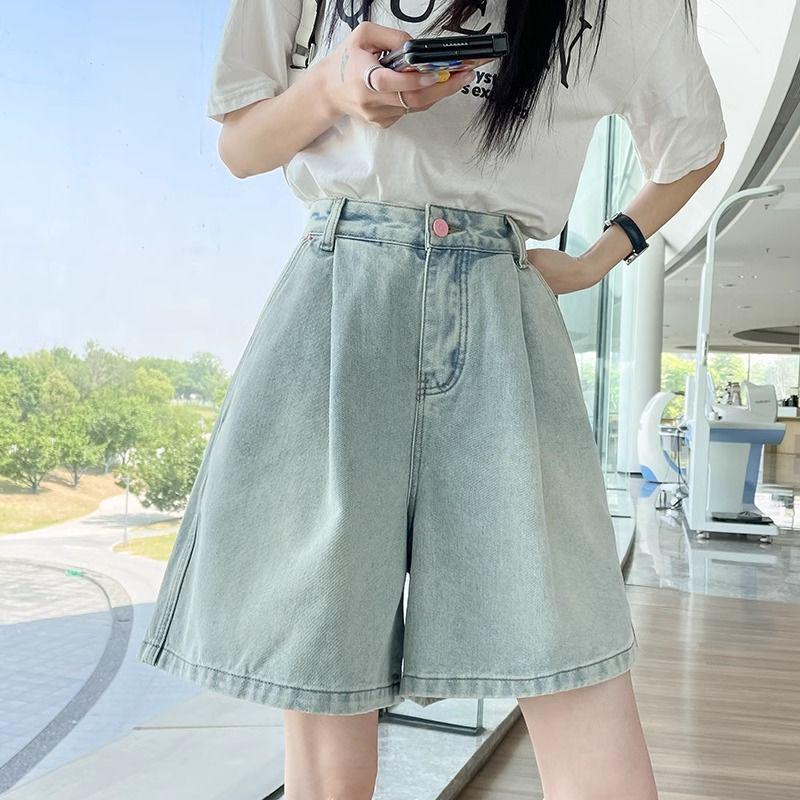 Five-Minute High-Waisted Denim Shorts for Women - Slimming, Loose, A-Line Wide-Leg Capris (Summer 2026)