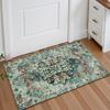 Bohemian Floral Medallion Area Rug - Teal Large Washable Rugs for Living Room Soft Rugs for Bedroom, Turkish Non Slip Indoor