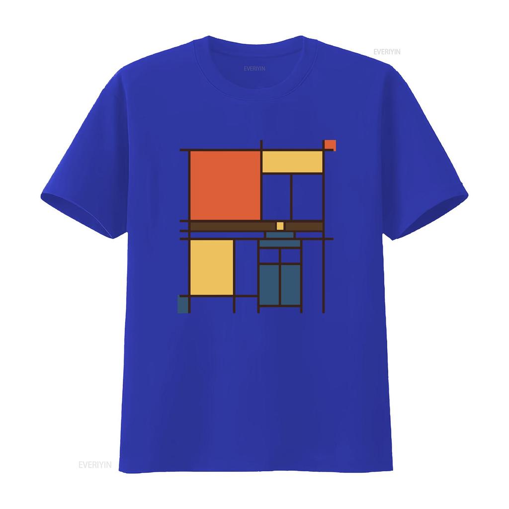 Mondrian Who T Shirt Vintage Top For Everyday Wear Graphic Streetwear Homme Versatile Breathable Comfortable