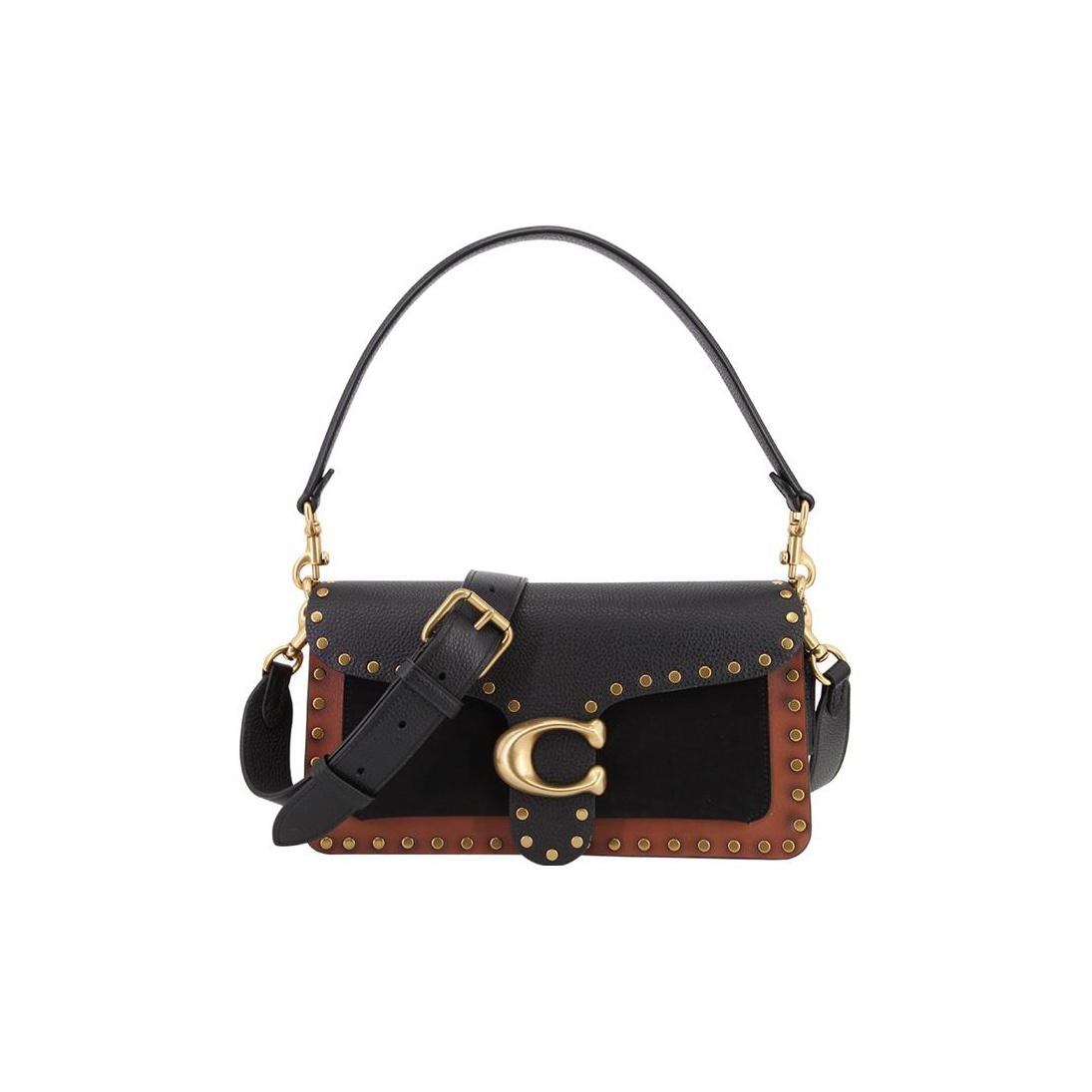 

Coach Tabby 26 Studded Suede Leather Shoulder Bag Women Shoulder Bag Black Brown 79338-B4M2 Basic Set (Bag+Dust Bag)
