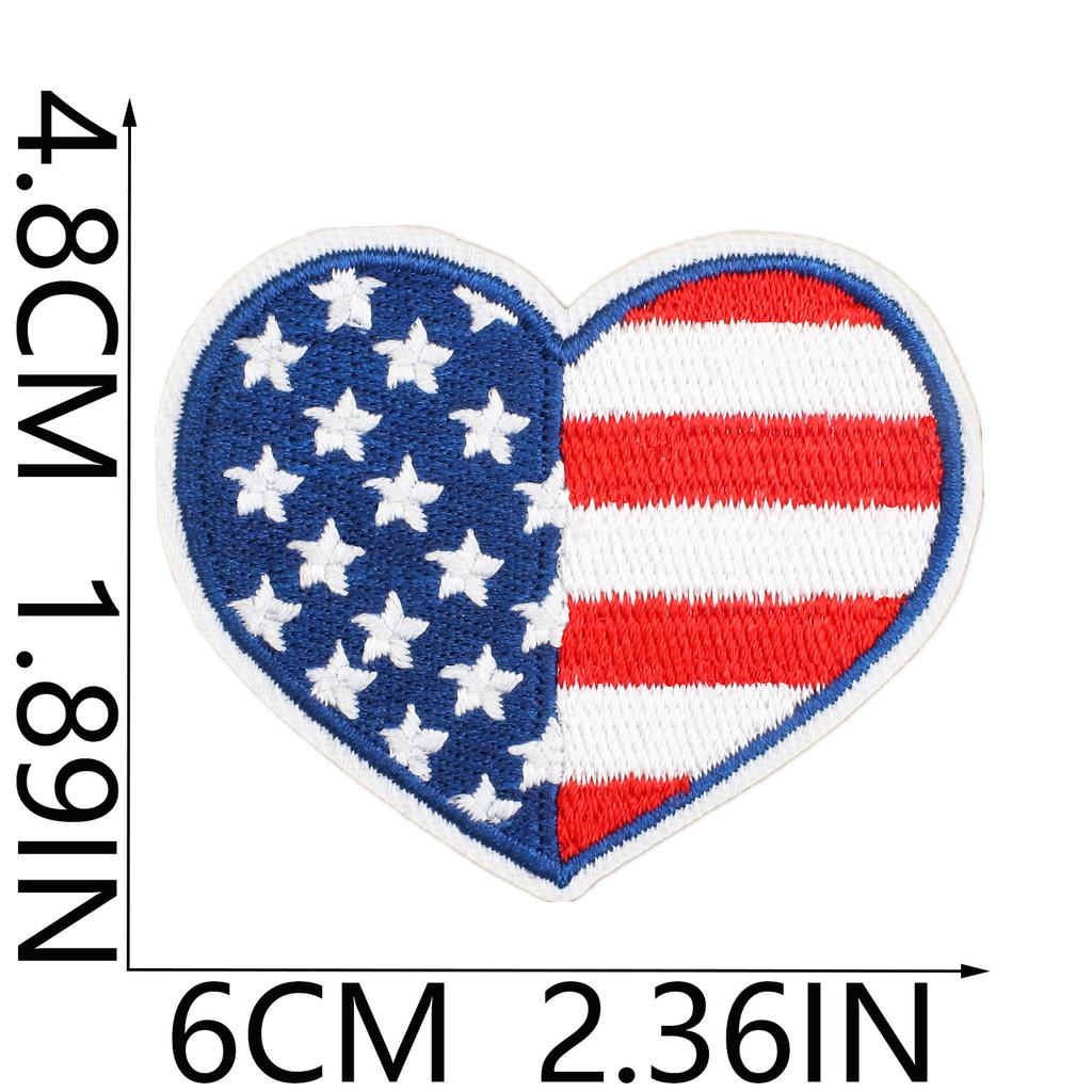 American National Day Cake Embroidery Cloth Sticker Bag Decoration Patch Sticker Independence Day Love Eagle Computer Embroidery Label
