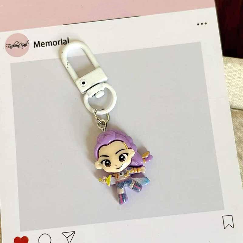 4/8 Stück Niedlicher Kpop Dämonenjäger Schlüsselanhänger Cartoon Anime Harzpuppe Dekorativer Anhänger Rucksackdekoration Schmuckzubehör Geschenk