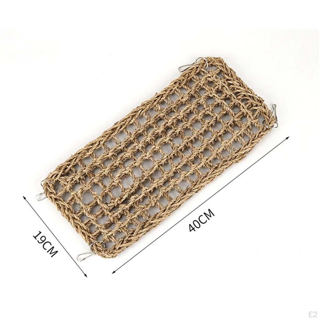 Bird Activity Center with Climbing Rope Ladder And Seagrass Mat for Macaws