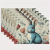 2/4/6pcs Minimally Designed Floral Kitchen Decorative Placemat Made Of Polyester Linen And Anti Slip Dining Table Mat