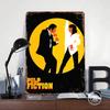 Pulp Fiction Art Printed Poster Customized Wall Art Retro Vintage Metal Tin Signs for Office Decoration Room Bar Accessories