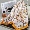 Small silk scarf women's large square scarf yarn scarf spring, autumn and winter matching shirt middle-aged mother square 91 × 91 thin scarf