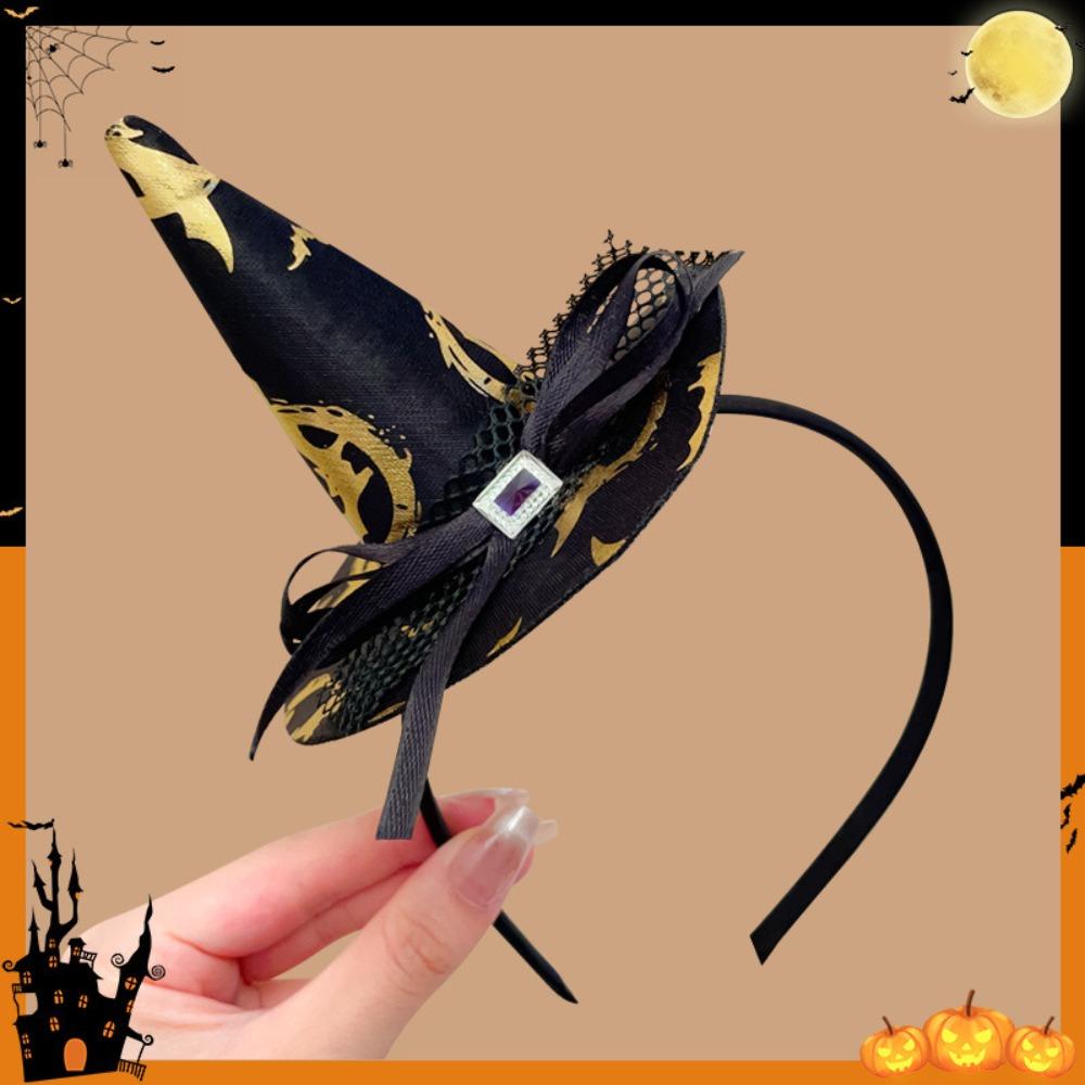 Pumpkin Halloween Witch Hat Headband Spider Cone Hat Hair Hoop Photo Props