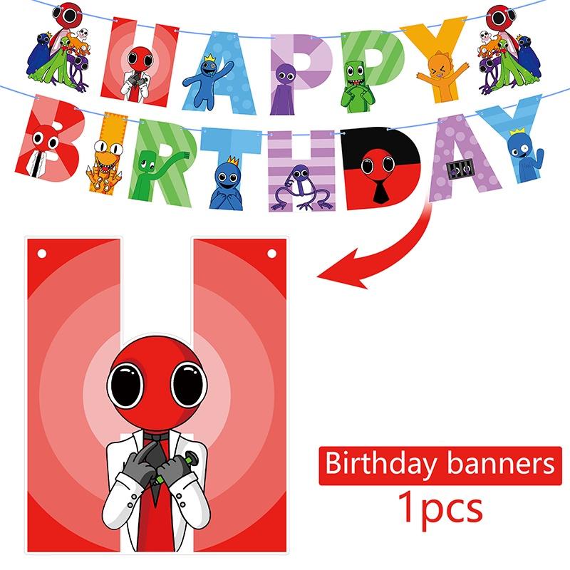 Rainbow Friends Roblox Party Supplies Banner Cake Topper Balloons Kids Birthday