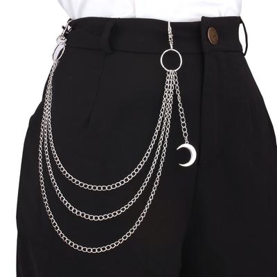 Moon Pendant Chain On The Jeans Pants Women Punk Keychains for Men Woman Harajuku Rock and Roll Accessories