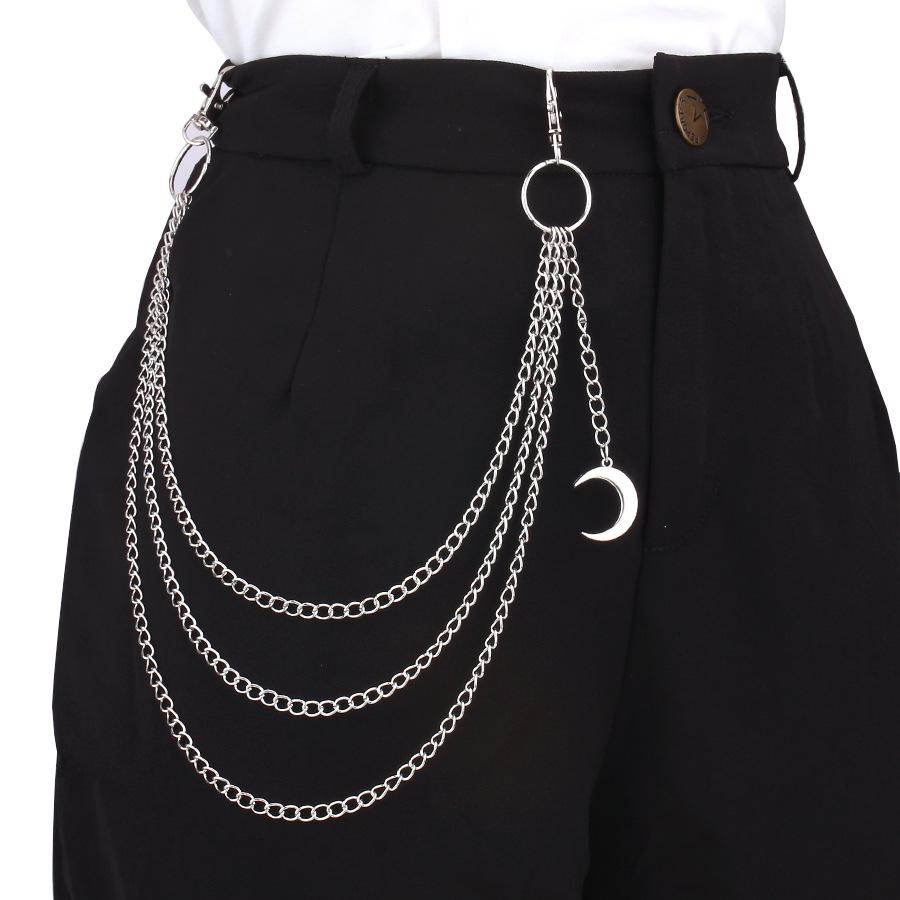 Moon Pendant Chain On The Jeans Pants Women Punk Keychains for Men woman Harajuku Rock and roll Accessories