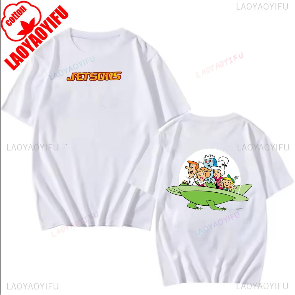The Jetsons Printed T-shirt Tops Cartoon The Jetsons Letter Clothes Comfy Casual Breathable T Shirt Social Club