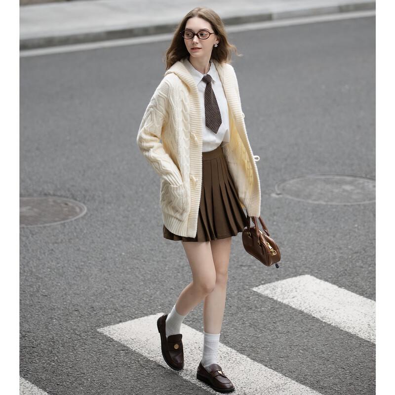 

TonLion Women s Hooded Cable Knit Cardigan L