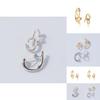 Trendy Alloy Geometric Ear Cuffs Non-piercing Fashion Jewelry Set For Street Style