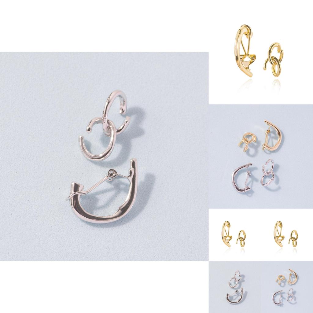 Trendy Alloy Geometric Ear Cuffs Non-piercing Fashion Jewelry Set For Street Style