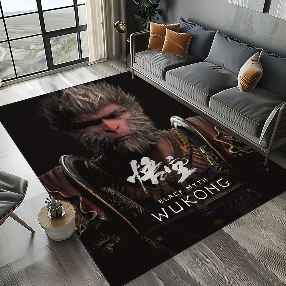 3D Black Myth Wukong Apekungen Tecknad Spelmatta för Sovrum Vardagsrum Hem Soffa Dekoration, Barninredning Golvmatta