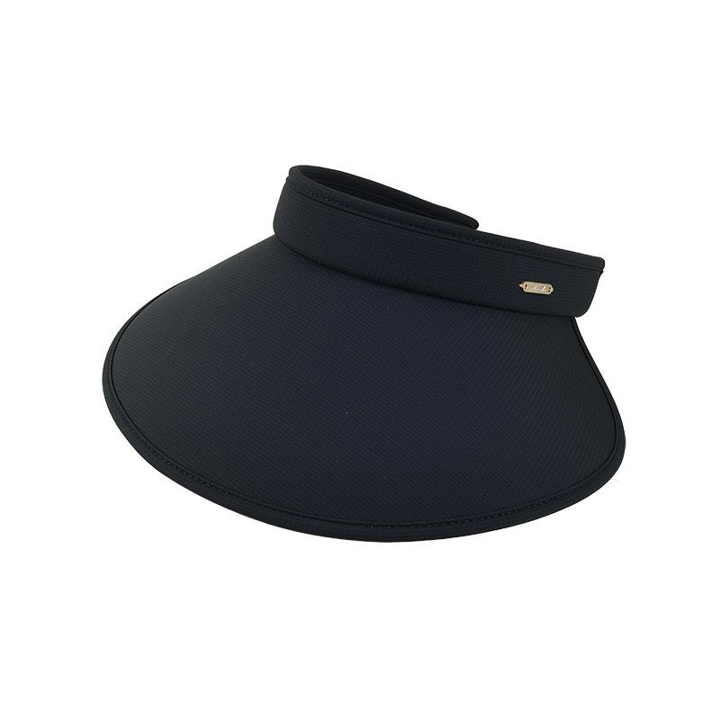 

Women S Summer New Sunscreen Hat, Beige Hat With Headband, Large Brim, Open-Top Sunshade Hat 56-58cm чорний