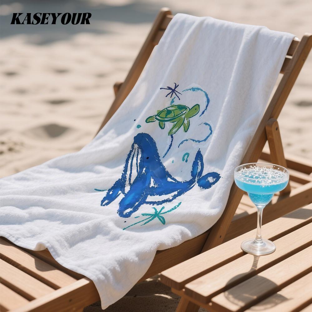 Ocean Breeze Oversized Microfiber Beach Towel Sand Proof Quick Dry, Absorbent for Swimming Pool Travel Camping