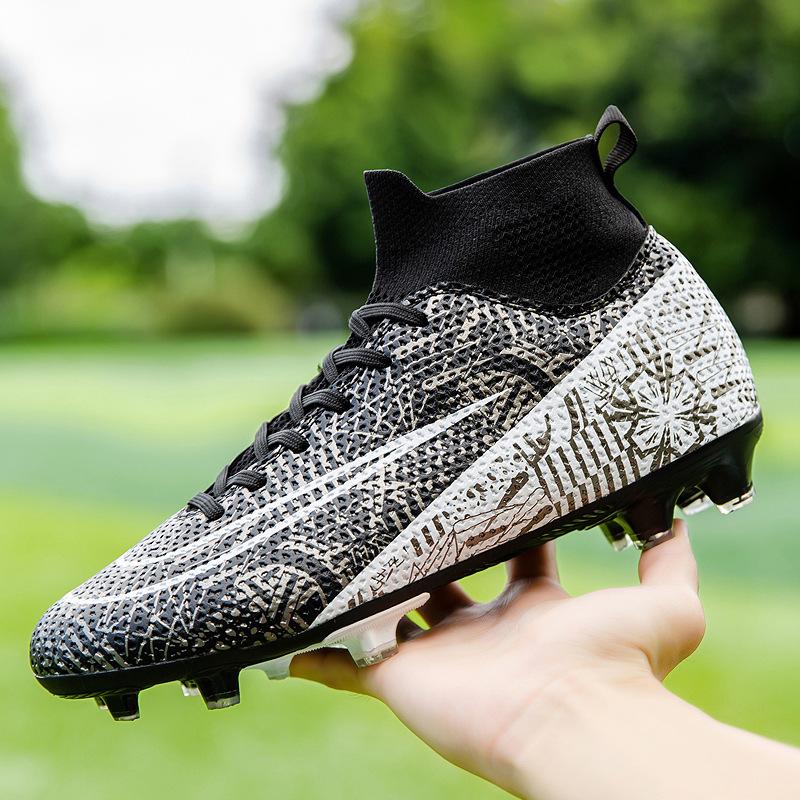 Football Shoes Men's Autumn High Top Long Shattered Nails Student Children Boys Professional Training Amazon Football Shoes