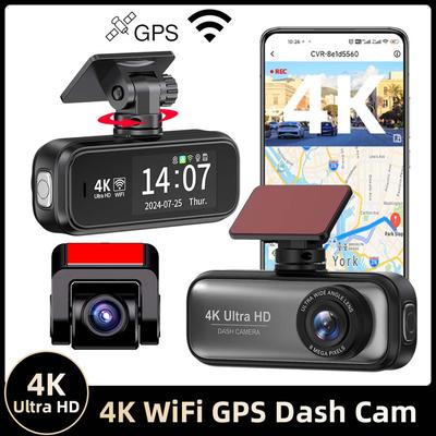 Dashcam 4K WIFI GPS 24H Gece Görüşü Çift Lensli Kayıt Araba Kamerası DVR Dash Cam Led Deadpool Tools Siyah Kutu Video Kaydı