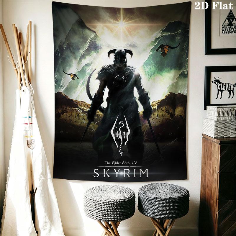 The Elder Scrolls Wall Hanging Printed Fabric Blanket Decorative Tapestries for Bedroom Living Room Home Decor