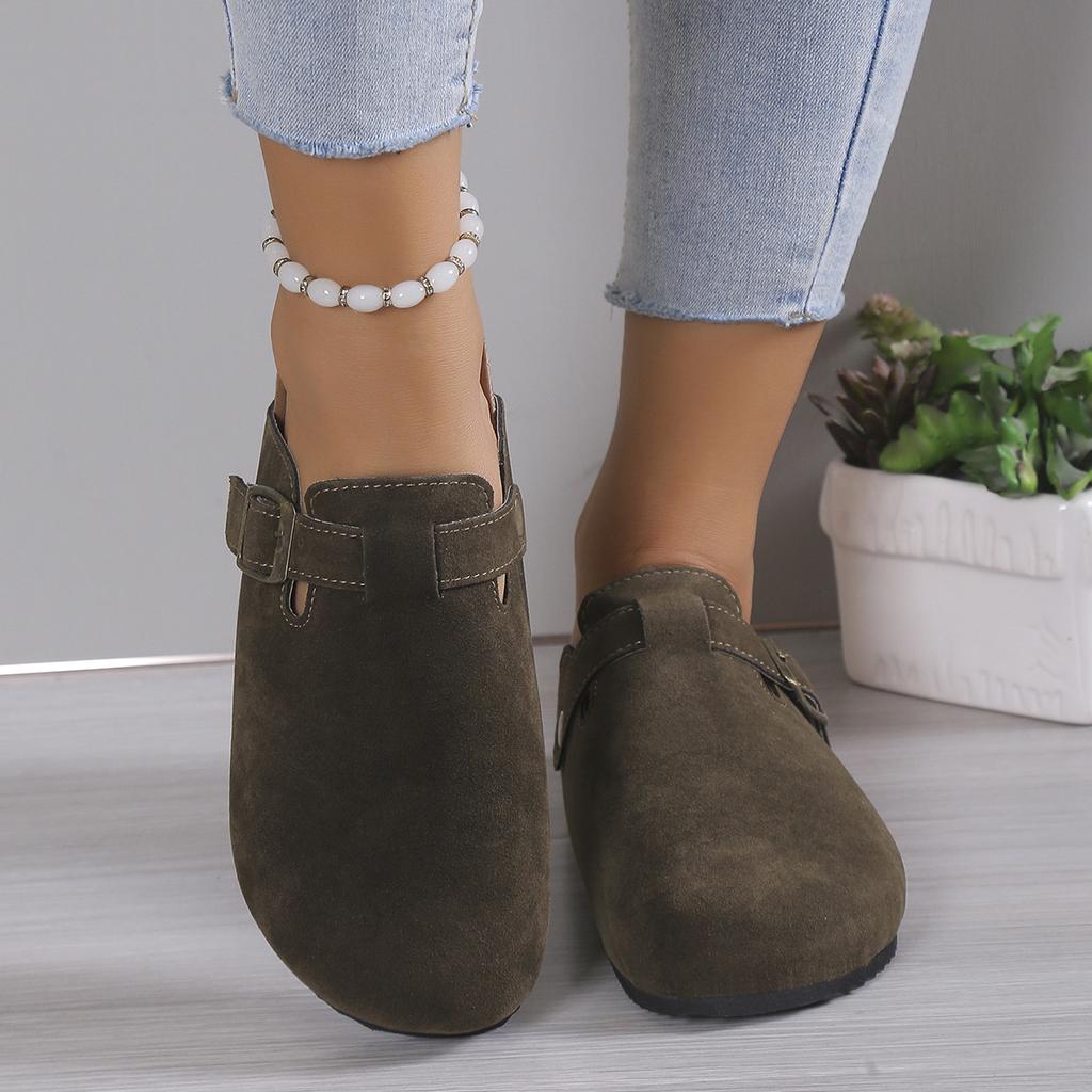 Modische Pantoletten aus Wildleder für Damen, Herren-Clogs, Sandalen mit Kork-Innensohle und Fußgewölbeunterstützung, Outdoor-Strandrutschen, Hausschuhe