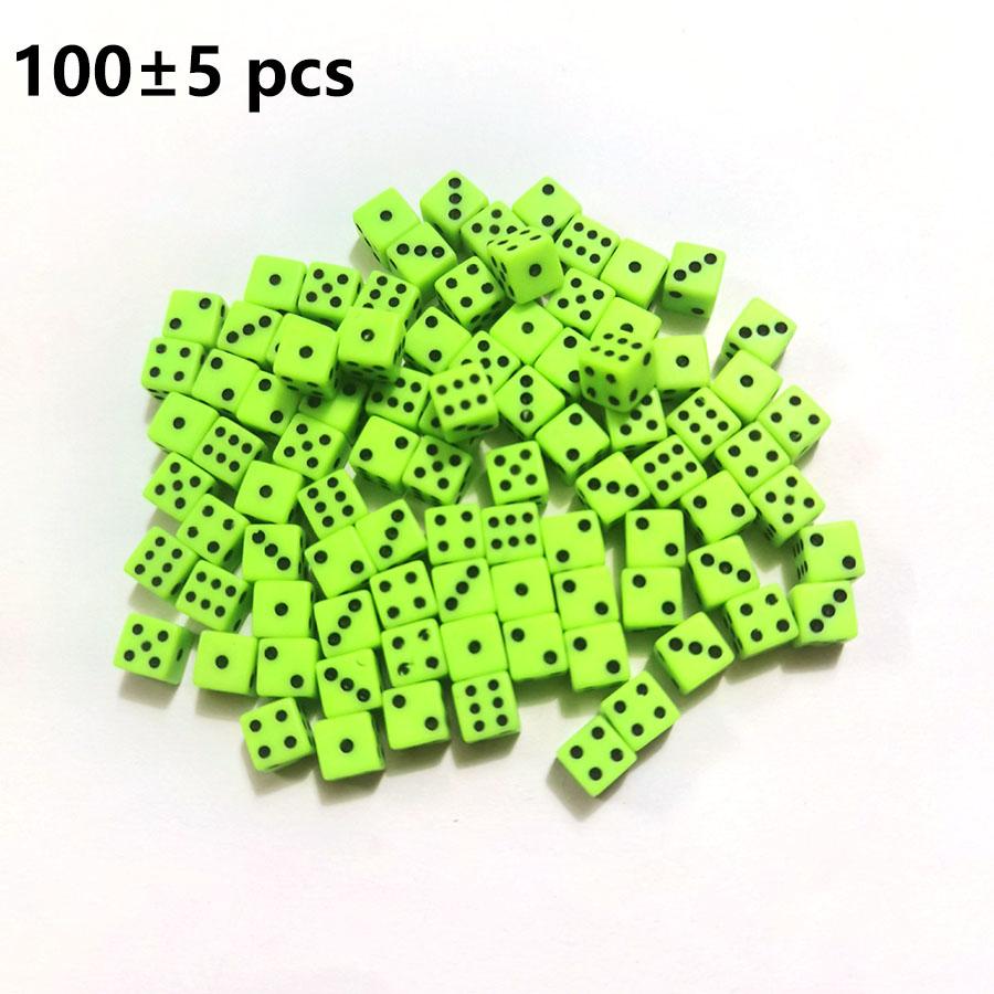 100pcs 8mm Mini Colour Acrylic D6 Dice 6-Sided Right Angle Party Game Dice for Table Role Play Games Board Game Accessories JXB