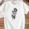 Kids Crewneck Short Sleeve T-Shirt, Fashion Rose Print Summer Casual Tee
