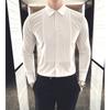 Men French Style Textured Slim Fit Long Sleeve Formal Tuxedo Dress Shirt