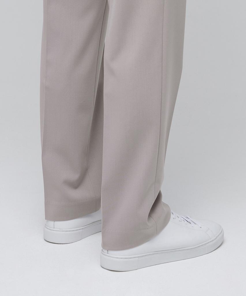 Musinsa Standard Lightweight Semi-Wide Hidden Elastic Waist Slacks [Light Beige]