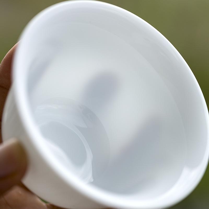 Porcelain Jade Mud Gaiwan Hand-painted Sancai Covered Bowl Chinese Kung Fu Tea Set Blue and White Teaware Teacups Tea Ceremony