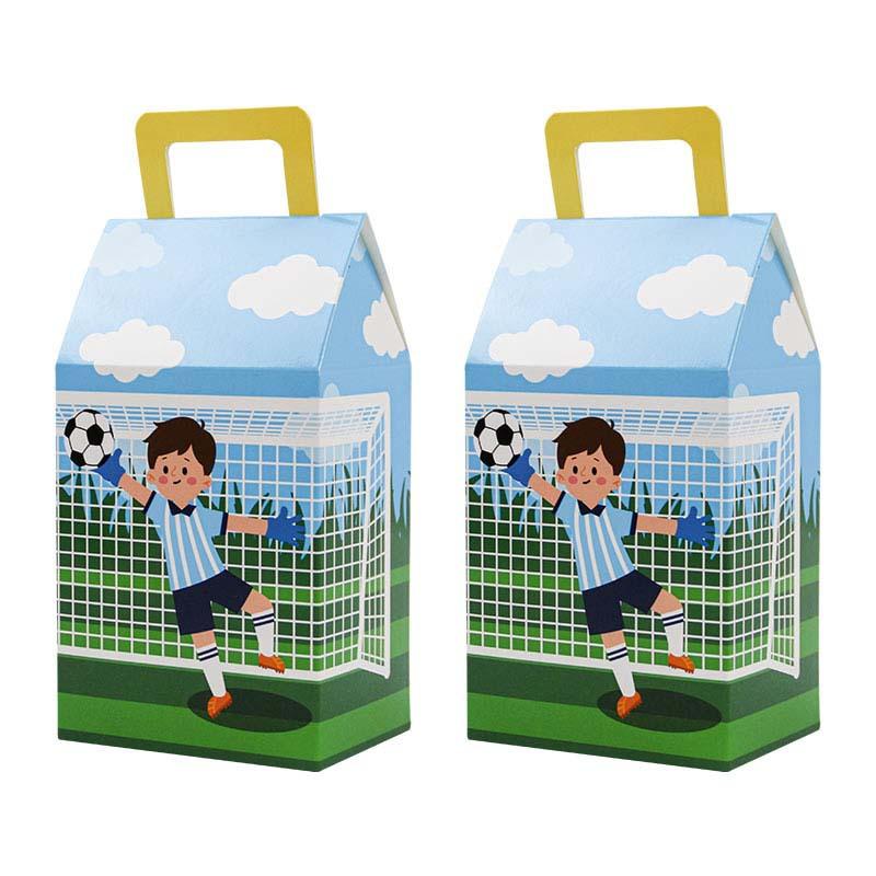 

Creative Football Party Cartoon Portable Box, Goalkeeper Pattern Gift Box, Children S Birthday Candy Snack Packaging Box