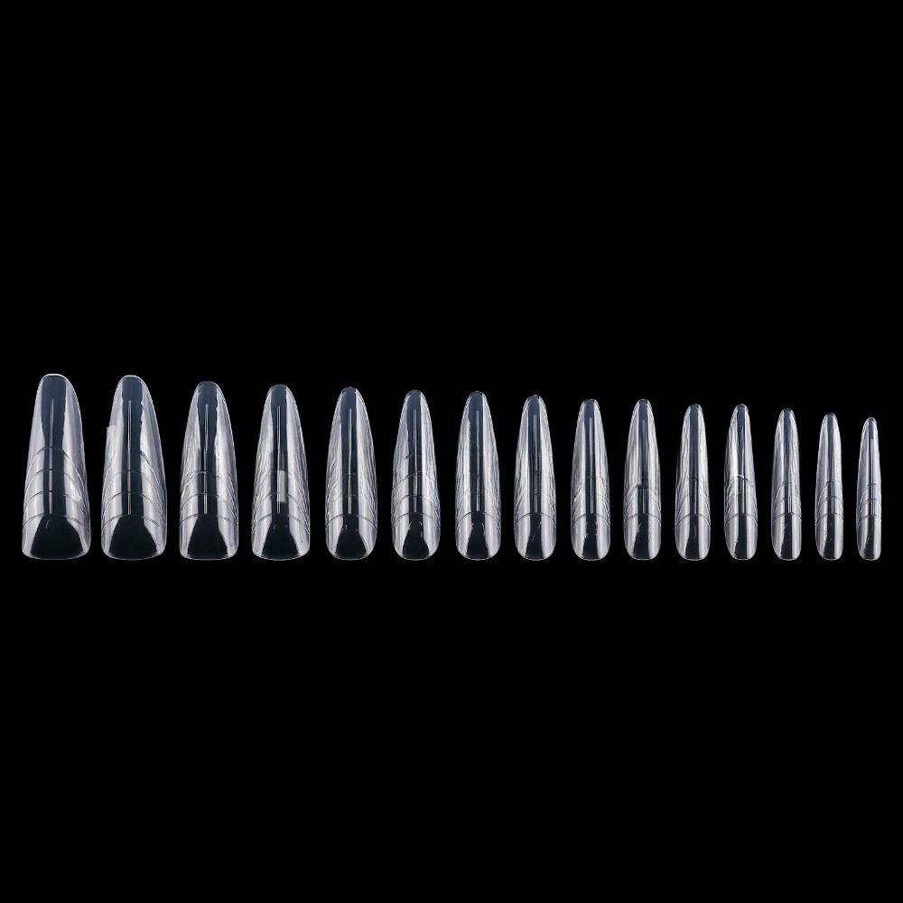 150Pcs Transparent Full Cover Nail Tips 15 Sizes Space Nail Forms Sandwich Nail Forms  Home Salon