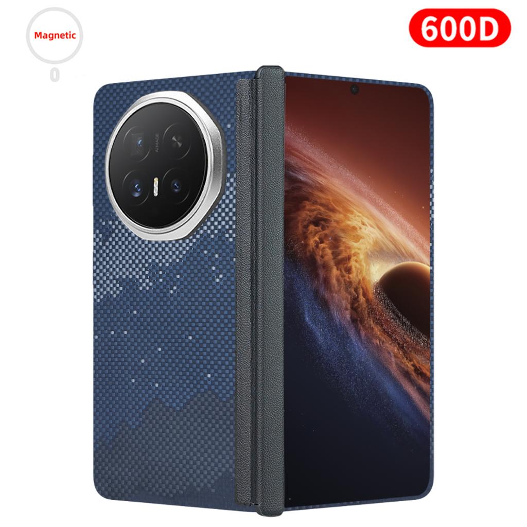 For Honor Magic V6 Carbon Case 600D Kevlar Fiber Aramid Fiber Fabric Ultra Thin Hard Cover Magnetic Black Slim Light Red Premium
