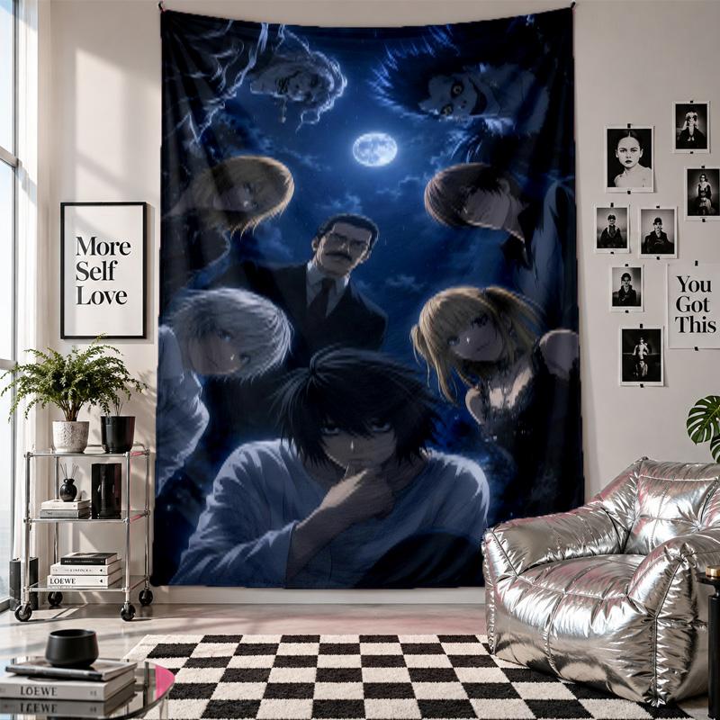 Wall TapestryDeath Note Art Hanging Cloth Decorative Background Cover for Room Decoration