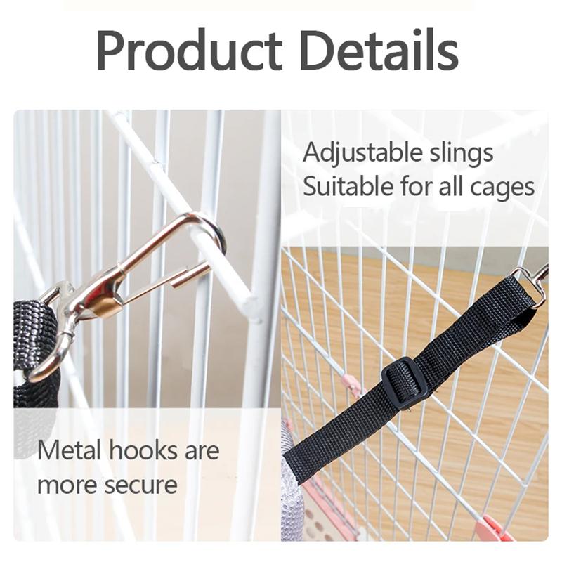 Suspended Cat Cage Hammock Pet Hanging Bed Breathable Mesh Cozy Kitten Hamster Sleeping House for Small Animal Guinea Pig Indoor