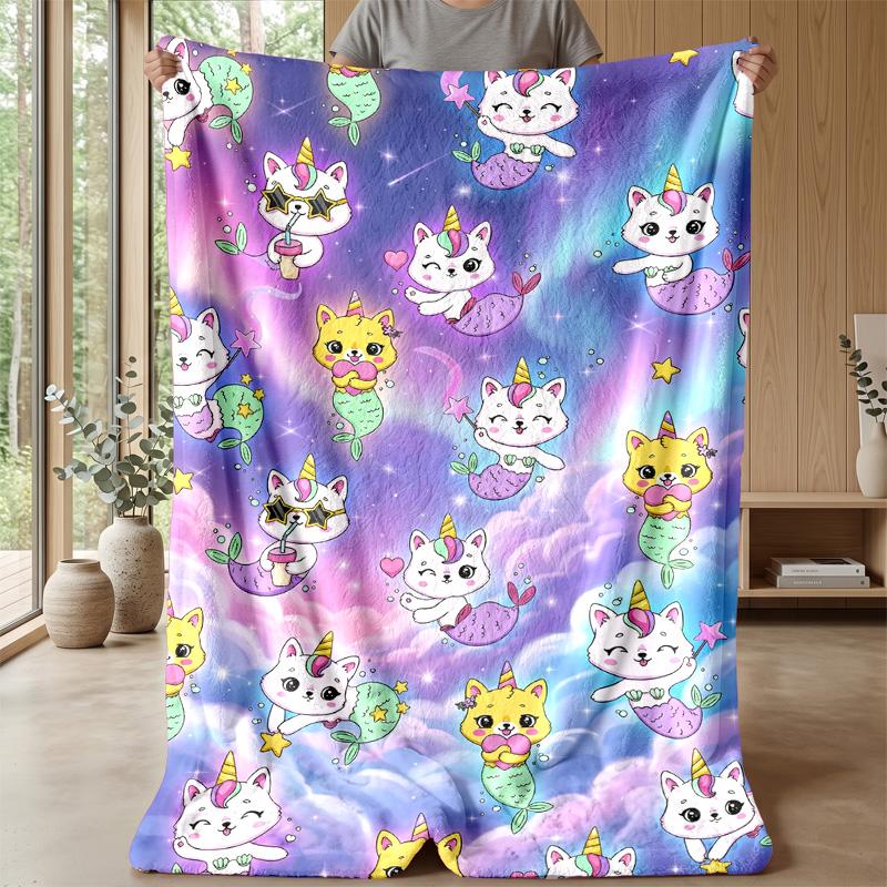 Unicorn Castle Rainbow Theme blanket Lightweight Warm Flannel Blanket Decorative Throw Blanket for Home Decoration