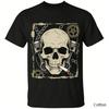 Vintage Mechanical Skull Biker Graphic TShirt Retro Piston Gear Print Pure Cotton Tee Punk Streetwear Unisex Top
