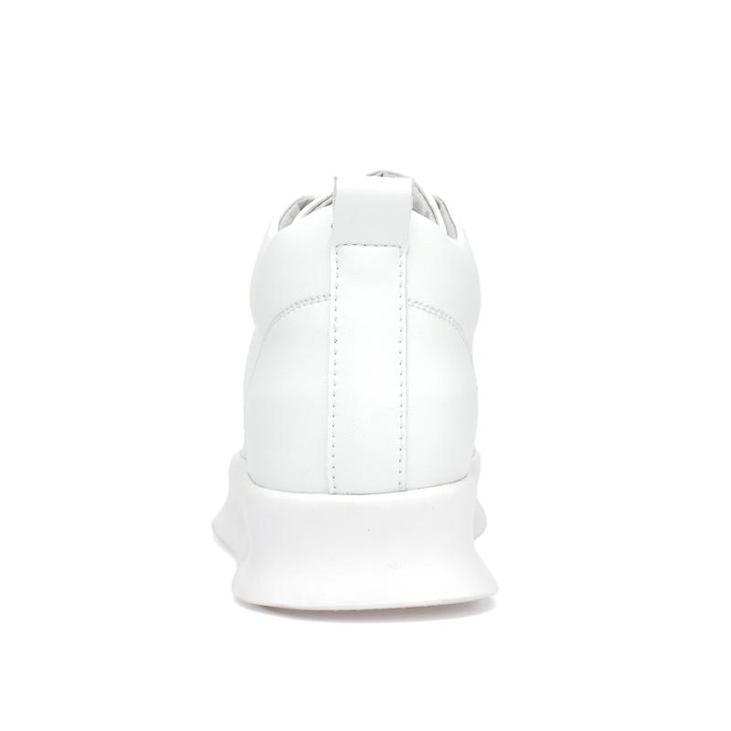 Halbhohe Freizeitsneaker Echtes Leder Höhenvergrößernde Plateauschuhe für Herren 6cm 8cm Unsichtbare Erhöhung Größer Machende Lifting-Flats