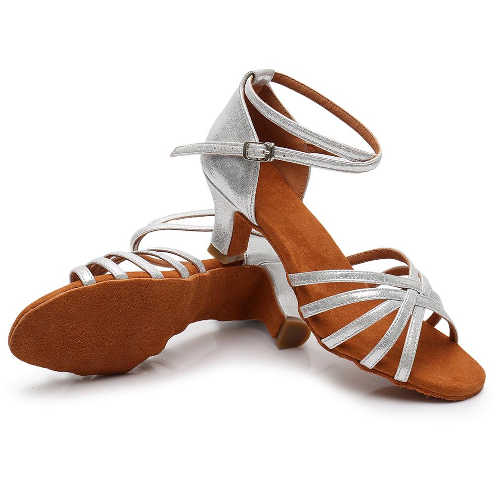 Buty do tańca latynoamerykańskiego na średnim obcasie dla kobiet i dziewcząt, buty do tańca z miękką podeszwą, buty do salsy, tango, tańca towarzyskiego, na obcasie 5cm